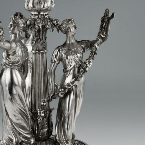 アンティーク　19世紀　ジョージ王朝時代風　銀無垢　センターピース　Benjamin Smith　c1822