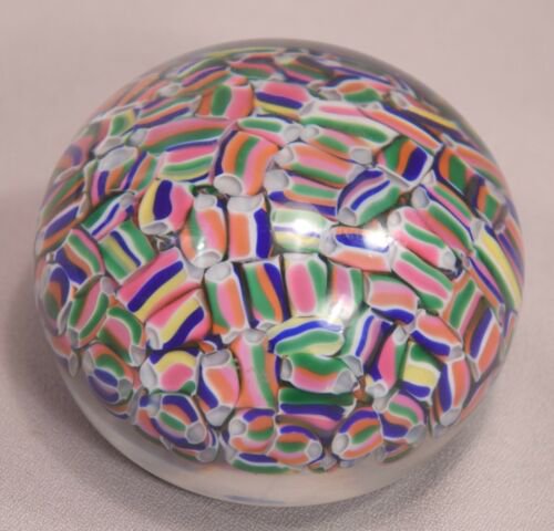 バカラ　クリスタルガラス　ペーパーウェイト　マセドワーヌモチーフ　マルチカラーミルフィオリ