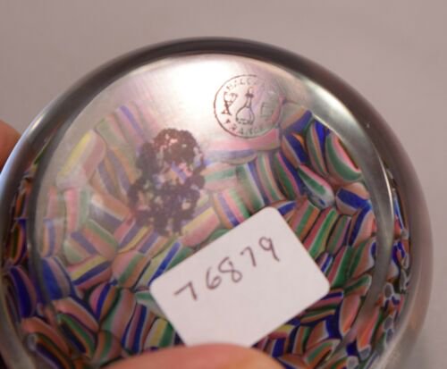 バカラ　クリスタルガラス　ペーパーウェイト　マセドワーヌモチーフ　マルチカラーミルフィオリ