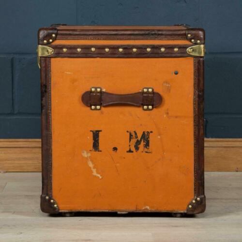 アンティーク 20世紀 ルイ・ヴィトン ハットトランク オレンジ ヴィトニットキャンバス 1900年代