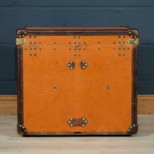 アンティーク 20世紀 ルイ・ヴィトン ハットトランク オレンジ ヴィトニットキャンバス 1900年代
