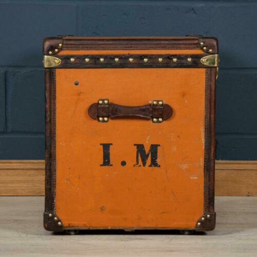 アンティーク 20世紀 ルイ・ヴィトン ハットトランク オレンジ ヴィトニットキャンバス 1900年代
