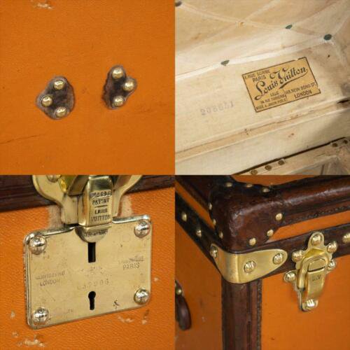 アンティーク 20世紀 ルイ・ヴィトン ハットトランク オレンジ ヴィトニットキャンバス 1900年代