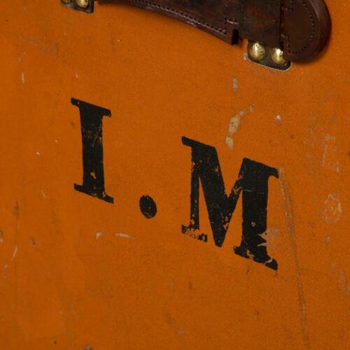 アンティーク 20世紀 ルイ・ヴィトン ハットトランク オレンジ ヴィトニットキャンバス 1900年代