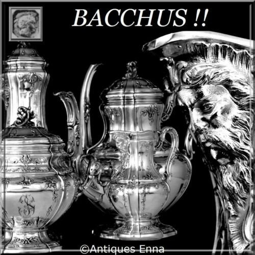 ボワバン　フランス　スターリングシルバー　18k ティ・コーヒーセット　４Pc バッカス