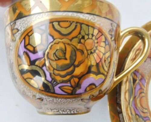 ノリタケ　金彩　アールデコ様式　ティートリオ