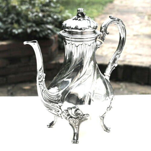 フランス　スターリングシルバー　ティポット　19世紀　752g