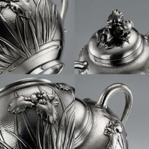 アンティーク20世紀　日本製銀無垢5ピースティセット　サムライ商会　c.1900