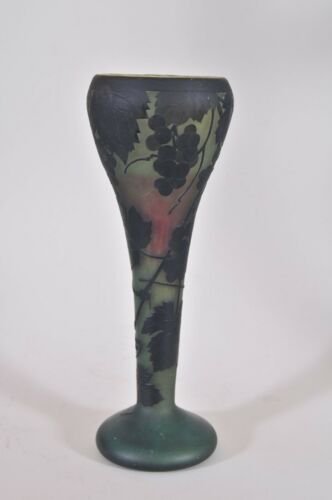 アールヌーボー　ドーム兄弟　酸エッチング　花瓶 c1900