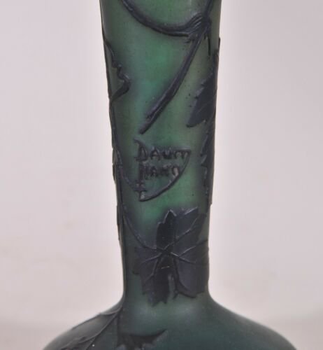 アールヌーボー　ドーム兄弟　酸エッチング　花瓶 c1900