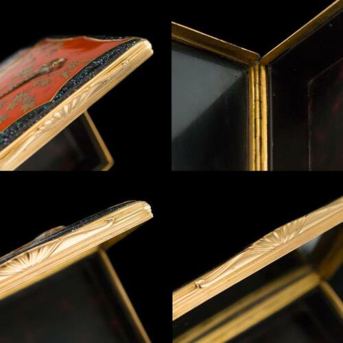 アンティーク 18世紀　１８金作り＆日本の漆　かぎ煙草入れ　c.1780