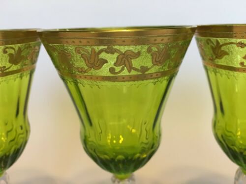 サンルイ　ワインコブレット　カロ柄　24金アザミデザイン 6個セット