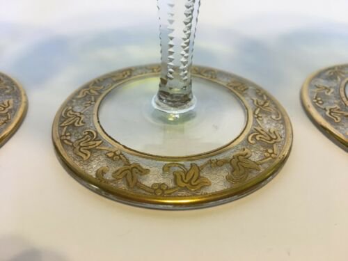 サンルイ　ワインコブレット　カロ柄　24金アザミデザイン 6個セット