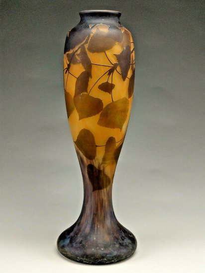 最高峰　ドーム兄弟（ドームナンシー ）アートガラス枯葉の花瓶