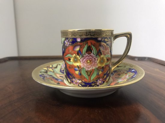 ２客とも売り切れました。オールドノリタケ シノワズリ文様のデミタスカップ＆ソーサー