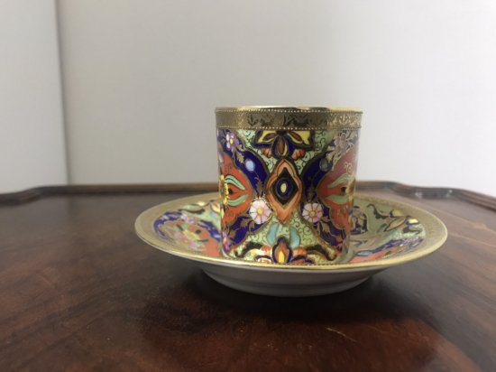 ２客とも売り切れました。オールドノリタケ シノワズリ文様のデミタスカップ＆ソーサー