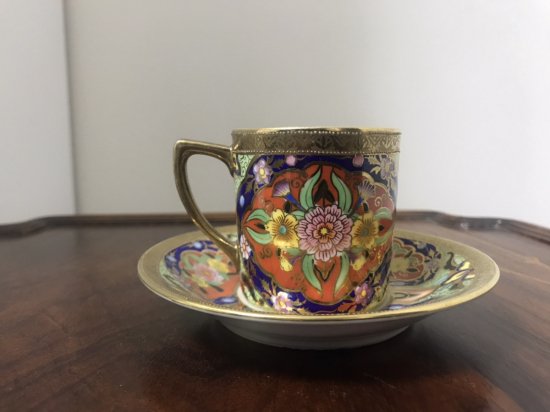 ２客とも売り切れました。オールドノリタケ シノワズリ文様のデミタスカップ＆ソーサー