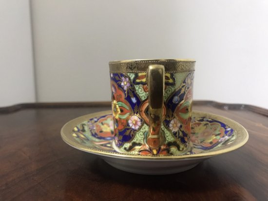 ２客とも売り切れました。オールドノリタケ シノワズリ文様のデミタスカップ＆ソーサー