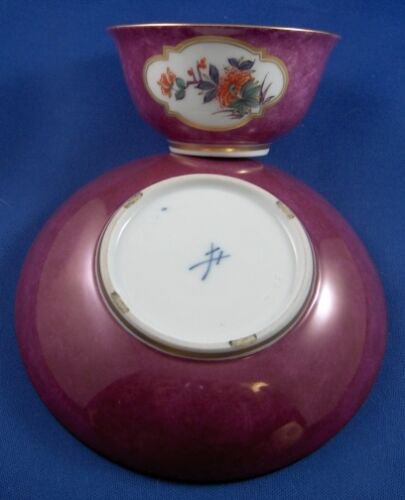 ヴィンテージ　マイセン　磁器　カキエモン　紫背景　カップ＆ソーサー
