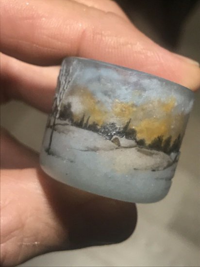 4万円値下げしています。ドームナンシー (ドーム兄弟)風景と雪景色のミニチュアール塩入れ。32→28万円