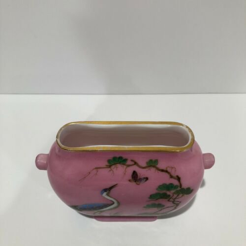 バカラ　オパーリン　鳥模様　花瓶