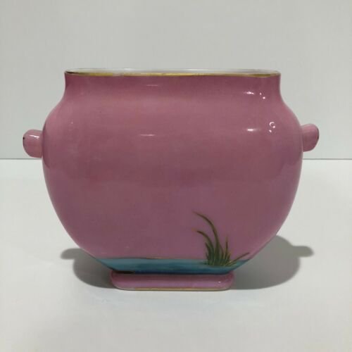 バカラ　オパーリン　鳥模様　花瓶