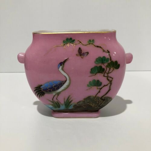 バカラ　オパーリン　鳥模様　花瓶