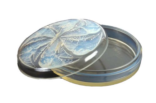 ルネ・ラリック　ステンドガラスの蓋付きボックス　Mensanges