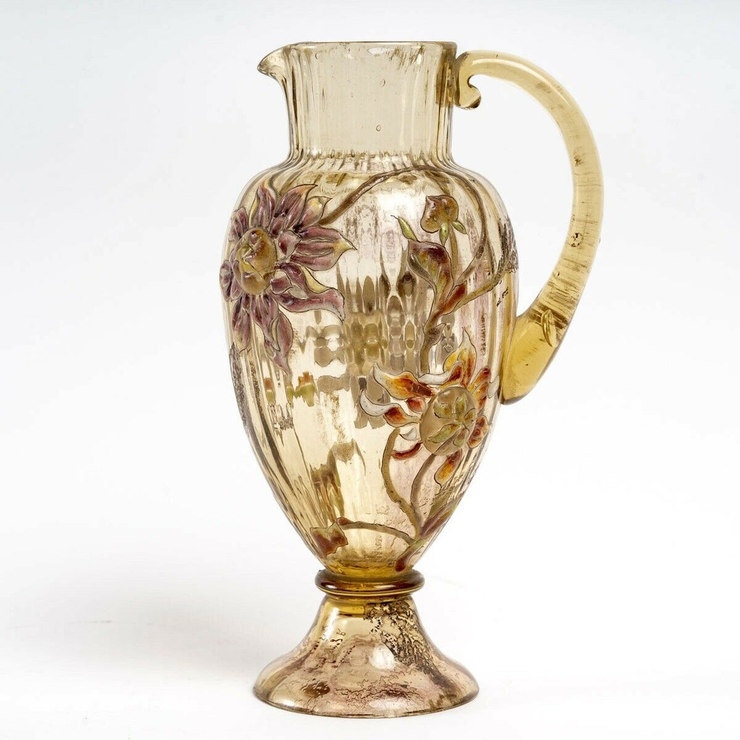 エミールガレ　初期作品　アプリカシオンのダリアの花の水差し