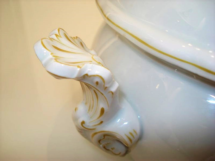 マイセン(Meissen)　テリーヌ　ピンクローズ　金縁　1級品