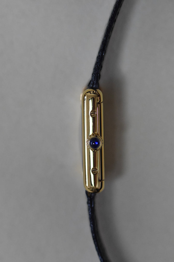 『国際永久保証書付き』マスト ドゥ カルティエ タンク　レディースヴィンテージウォッチ ブラック SMサイズ 手巻 純銀に18Kヴェルメイユ