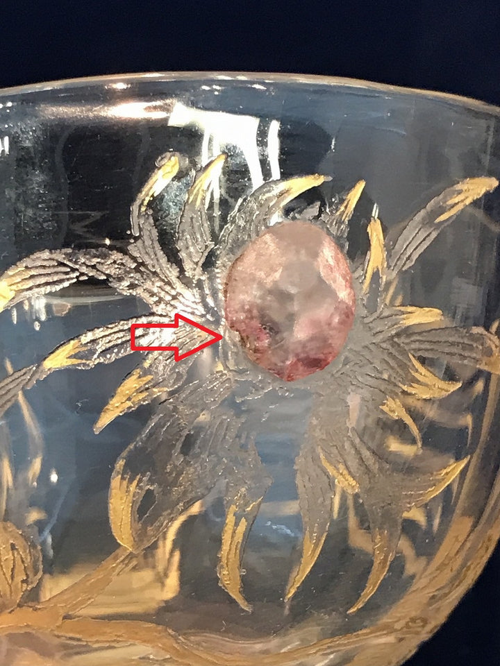 エミールガレ　ダリアの花のデカンタとグラス