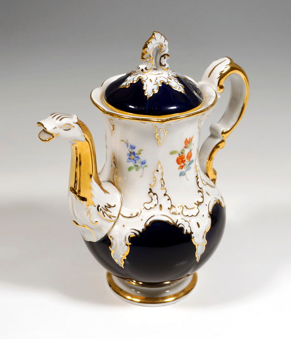 マイセン Bフォームモカ(デミタス)Bカップ＆ソーサー　コバルトブルー　スキャタードフラワー