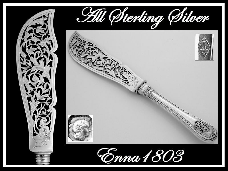 Antique French All Sterling Silver Large Serving Knife