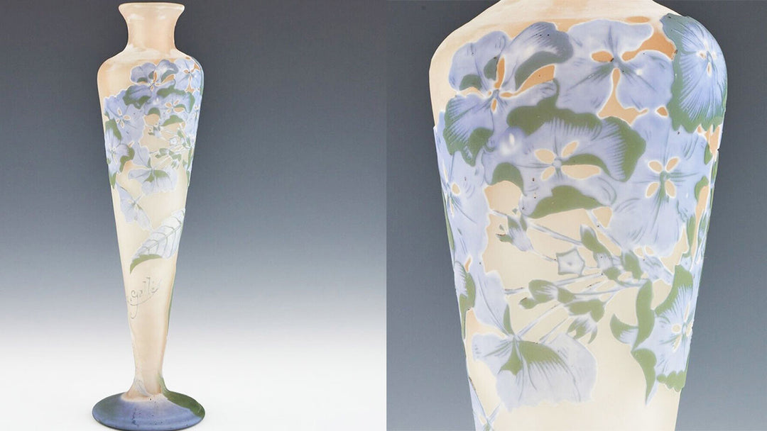 エミールガレ　紫陽花の花の幻想的な花瓶（スターガレ時代の作品）