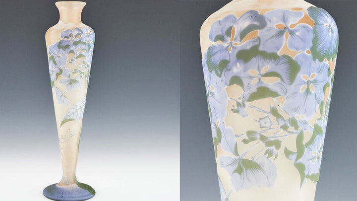 エミールガレ　紫陽花の花の幻想的な花瓶（スターガレ時代の作品）