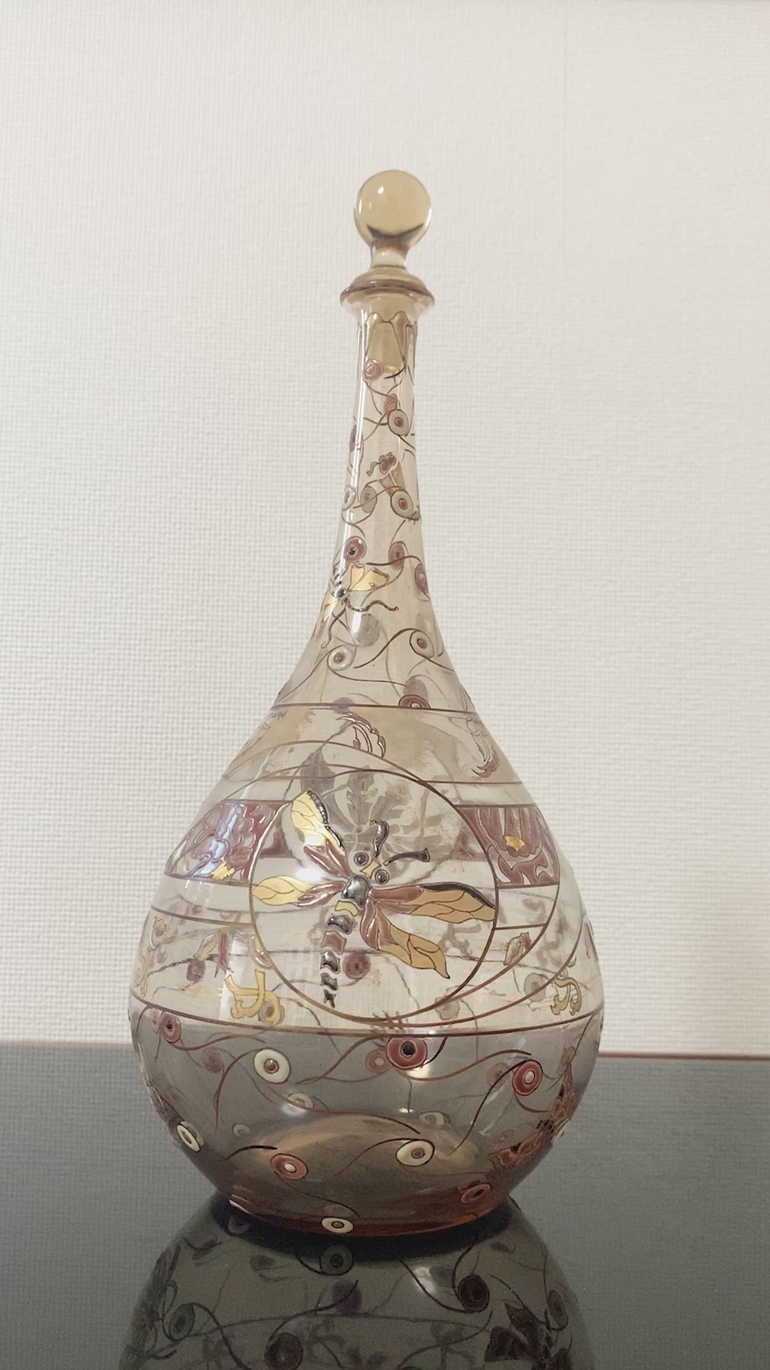 エミールガレ　初期作品　トンボと昆虫のデカンタグラス
