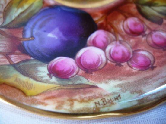 ００３　エインズレイ　フルーツのカップ＆ソーサー　オーチャードゴールド