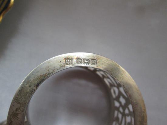 ００４　エインズレイ　スターリングシルバー　カップ＆ソーサー コバルト