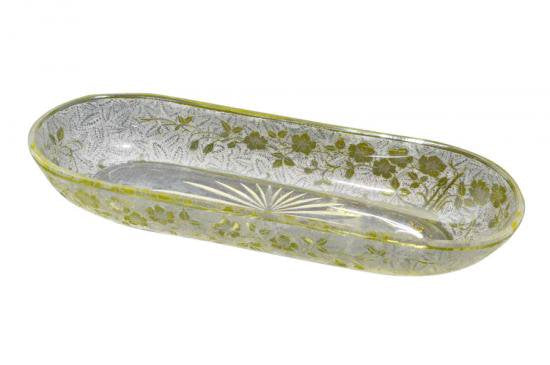 ３５２　オールド バカラ 大型エグランチエ 長皿 baccarat