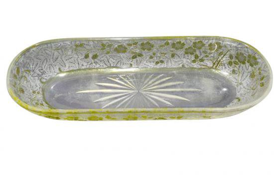 ３５２　オールド バカラ 大型エグランチエ 長皿 baccarat