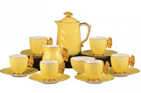 ００６　エイズレイ　コーヒーセット　バタフライ（蝶）の持ち手