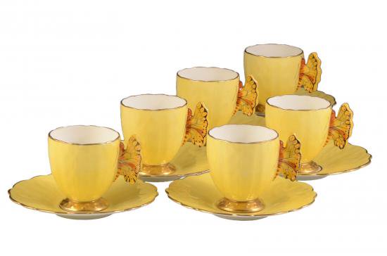 ００６　エイズレイ　コーヒーセット　バタフライ（蝶）の持ち手