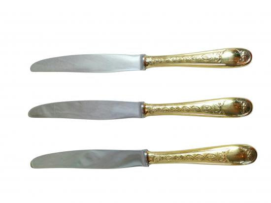 ０５６　クリストフル　２４金　ビレロイ　Christofle　ナイフ３本セット