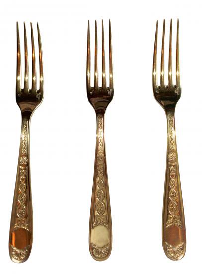 ０５７　クリストフル　２４金　ビレロイ Christofle フォーク３本セット
