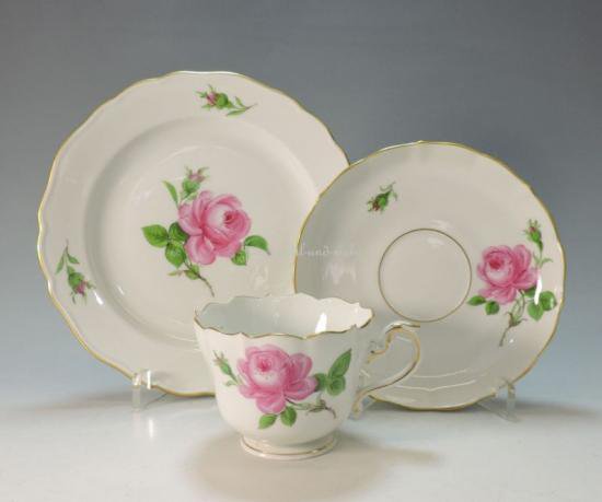 １６８　マイセン meissen　ピンクローズ　２１点フルセット