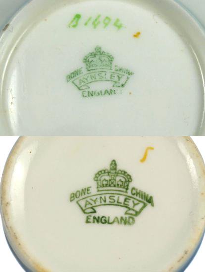 ００７　エインズレイ　純銀ホルダーカップ＆ソーサー　レインボー