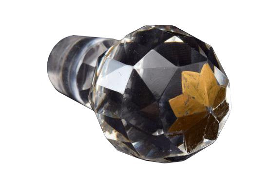 ２５２　古ガラス　バカラ・金彩碧硝子切子多面体 ボトル BACCARAT 1５cm
