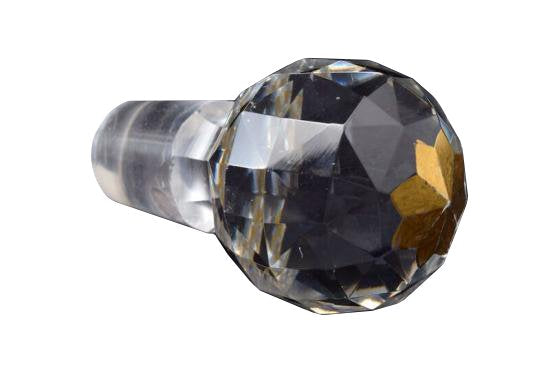 ２５３　古ガラス　バカラ・金彩碧硝子切子多面体 ボトル BACCARAT 1８cm