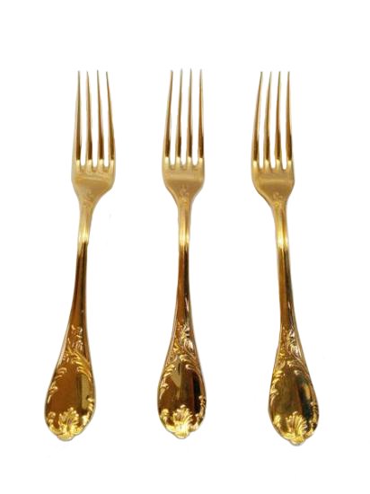 ０６０　クリストフル ゴールド マルリー フォーク　20.5cm ３本セット